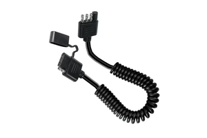 4-Pin Coiled Trailer Light Extension Cable - 12V 18AWG Stretchable Wiring Harness for Utility Trailers & Boat Lights