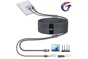 Starlink Mini 2-in-1 DC Power Data Cable 5M Y-Split FTP Shielded VW-1 26AWG RJ45 DC Connector OEM Custom Length For RV Marine