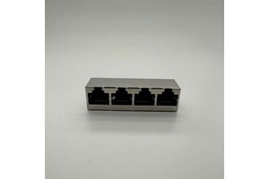 JISJACK 8 Port RJ45 Shielded Ethernet Cable Connector Gold-Plated Copper Alloy Contacts Straight Orientation Improved