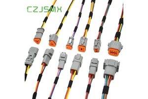 CZJSMX Anti-Interference Shielded Deutsch DT Wire Harness IP68 12V 20AWG Braided Insulation Custom-Made