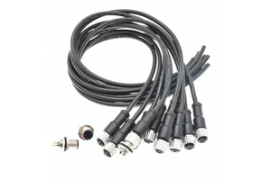 M12 Connector Electrical Round Molded Cable M12 Electrical Male Socket 4pin 5pin 6pin 8 Pin 12pin Waterproof Connector Cable