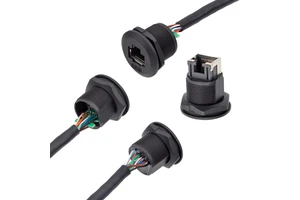 EP RJ45 Glue Filling Connectors PVC Plastic 0.3M 0.5M Front Panel Installation Female Socket Male Straight RJ45 Plug