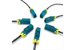 High-Frequency GNSS Coaxial Cable FAKRA Female Z Code Open For 50ohm IP67 RG174 Pure Copper Gold Plated Cable IATF 16949