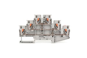PT2.5 3PV 3 Level Push In Terminal Block 2.5mm2 14 AWG Potential Distributor DIN Rail Wire Connector