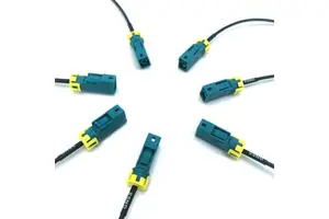 High-Frequency Coaxial GNSS FAKRA Female Z Code Open 50ohm IP67 RG174 Pure Copper Gold Plated FEP Jacket PTFE Insulation Cable