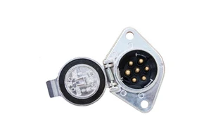 24V 7-Pin Plug Cable Connector Adapter Metal Round Socket Half-Trailer Parts & Accessories