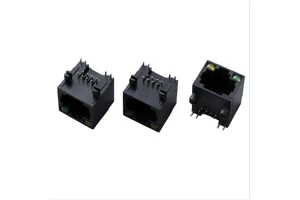 All-plastic RJ45 Connector with LED Light 90-degree Network Port Socket Plug-in RJ45 Network Interface