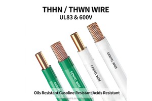 UL83 Pure Copper PVC Insulated Stranded Electric Building Wire for Heating THHN/THWN-2 Sizes 3/0-14/12/10/8/6/4/3/0/0 AWG