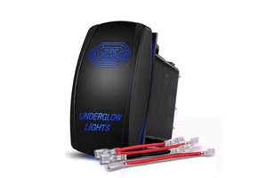 12V Rocker Switch Laser Etched Underglow Lights Symbol 20A SPST with Pre-Wired Harness for Trucks Boats ATVs