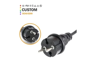 Zken Factory EU VDE 16A 250V Pure Copper Black Various Lengths 2M/3M/5M Power Cord For Home Appliance