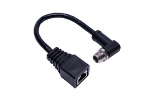 M12 to RJ45 IP67 Waterproof Cable Connector with Brass Contact for Industrial Automation Ethernet