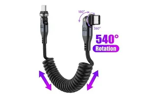 2026 New Double 540 Rotation 60W Spiral Charing Data Cable