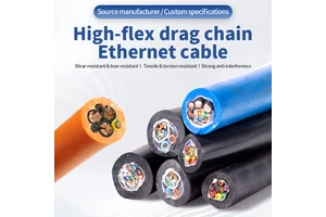 Flexible Stranded Towing Chain Cable TRVV/TRVVP Polyurethane Sheath High Density PE Insulation 1-60 Cores Wire
