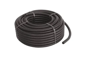 Black 32mm Diameter PVC Folding Electric Cable Corrugated Tube Self-Extinguishing Conduits & Fittings Length In Meters