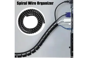 8mm-32mm Flexible Spiral Extruded Cable Wrap Wire Organizer Management Tube Office TV Desk Electronics Cable Tidy Pet Protection