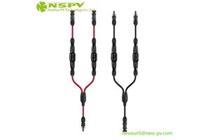 IP68 High Performance Solar Fuse Y Cable Connector 1500V DC Photovoltaic Wiring Harness Tinned Copper Cable for Solar Panel