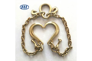 G70 TOWING CHAIN Welded Galvanized Transmission Chain 5/16" X 2ft V-Chain Bridle 8" J-Hook Tow Chain
