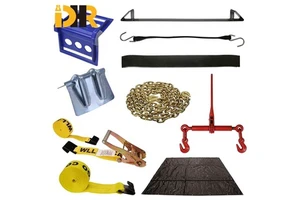 Heavy Duty Flatbed Truck Cargo Control Accessories 2" X 27' Ratchet Tie Down Strap Chain Load Binder Winch Strap