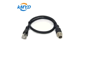 X-code M12 8pin Brass Male/Female RJ45 IP67 Waterproof 3A/7A Rated Ethernet Cable Panel Mount Connector for Industrial