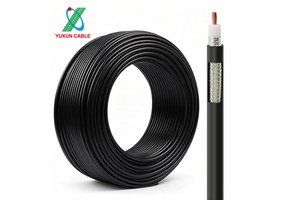 Bare Copper Black 50 Ohm RF Coaxial Cable Heat Resistant Ultra Flex LMR400 Coaxial Cable