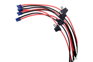10AWG EC5 Silicone Power Cable With 50A Fuse Holder, Car Jump Starter Wire With U-Type Terminal, Customizable Length