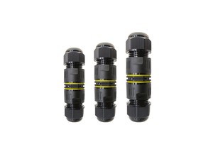 M16 Plastic IP68 Waterproof Cable Connector T Type Quick Splice 2pin Black Nylon PA66 Wire Connectors For Outdoor Use CE UL94
