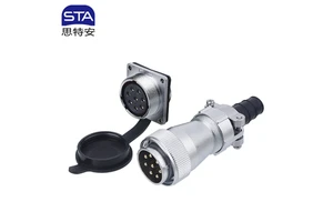 WF28 Copper Power LED IP67 Waterproof Angled Straight Metal Plug Socket Connector Aviation Soldering Cable Wiring