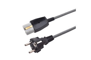 Durable Braided EU CEE 7/7 Plug Power Cable Household Appliance And Industrial Equipment Connector 1.5m