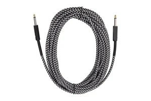 Musical Instrument Cable Braided Shield NickelPlated Plug Guitar Bass Connection Cord 10 Meter