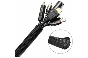 Flexible Rodent Resistant Cable Sleeve Expandable Split Cable Wire Harness Braided Wrap Sleeve