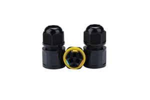 3 P Pin Screwless Quick Copper Power Cable IP68 Waterproof Clamp Connector Nylon 1 in 1 Out Security Industrial System