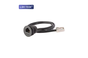 LSHITECH M22 RJ45 Ethernet Panel Mount Cat5 Ip65 Industrial Waterproof Connector With Ethernet Cable