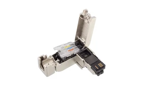 Shielded Metal RJ45 Field Assembly Connector Tool-Free Cat6A Industrial Ethernet Plug For Network Wiring Installation