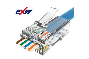 Ethernet Module Rj 45 Socket 8P8C Cat 6 23AWG Pass Through UTP RJ45 Connector with PC Housing