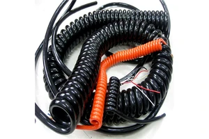 Retracting Spring Spiral Cable for Air Compressor Lifting Flat Shape Insulated Copper Conductor Stage Equipment Use Kai Mei