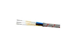 High Temperature Stranded Copper Conductor Fiberglass Insulated Stainless Steel Shielded Cable for Heating Applications