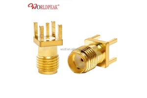 SMA-KE Gold 5Pin Stand Connector Positive Leg Vertical SMA Female Socket SMA-KHD Welding Solder Pcb Launch Mount RF Connectors