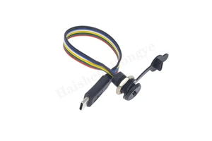 Custom Waterproof 2/4/6 Pin Threaded Panel Mount USB Type C Female to Type C Male Jack Charging Cable