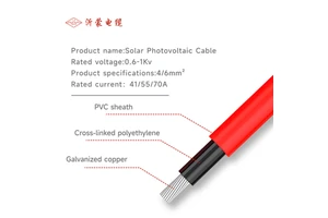 High Quality XLPO Insulation Tinned Copper PV1-F2.5mm Solar Panel Cable 100 Meter 30A DC 2.5mm Photovoltaic Cable PE Insulation