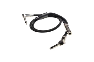 Stereo 6.35mm Guitar High End Nylon Braided Audio Cable Audio Video Right Angle Male for Male Female Wires Cables