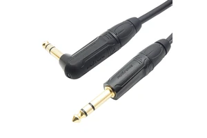 Customized 6.35mm Audio Cable 1/4" Guitar Patch Right Angle Male High Quality 6.35mm Mono Jack Instrument Cable