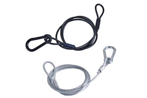 0.12'' (3mm) Diameter, Length 31.5''(800)mm ,Stage Lighting Safety Cable With Carabiner Lock,132lb(60KG) Load Rigging Rope Cable