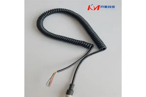 Spiral Coiled Cable Silver Plated Copper Conductor PUR/TPEE/PA/PVC Jacket PVC Insulated 300V Low Voltage