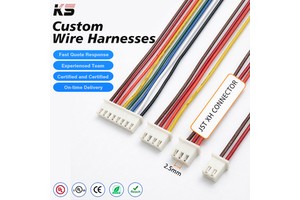 Custom JST XH 2.5mm Pitch Wire Harness Assembly 2 3 4 Pin Female PA66 Connector Cable UL Approved Electronic Wiring