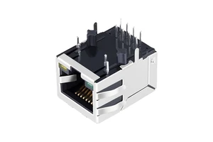 RJ450100 Texasia 100 Base-T Shielded Phosphor Bronze 8 Pin Connection Tab Down 1x1 Port LAN Green/Yellow LED Ethernet Connectors