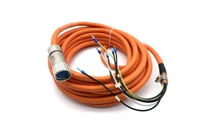 High Flexible Orange Jacket Servo Signal Control Cable 6 Pole M23 Servo Motor Cable
