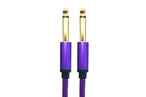 Guitar Instrument Cable 5M 1/4 Inch to 1/4 Inch TS Straight Male to Male 6.35mm Mono Jack with Alloy Connector and Nylon Braid