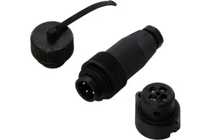 99 0210 00 04 Straight Screw-in Plastic Connector,16A Jack 3 pole + PE, RD24 Female Cable Connector