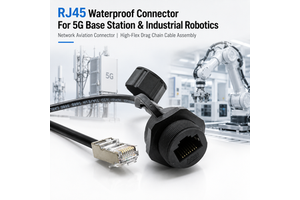 RJ45 Waterproof 5G Base Station Connector Industrial Robot High-Flex Drag Chain Cable Harness