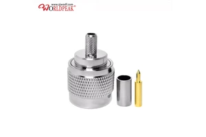 Brass N Male Crimp Plug N-type for RG142 RG58 WDFR195 WDFR200 3D-FB Cable Male Plug Straight RF Coaxial Connector